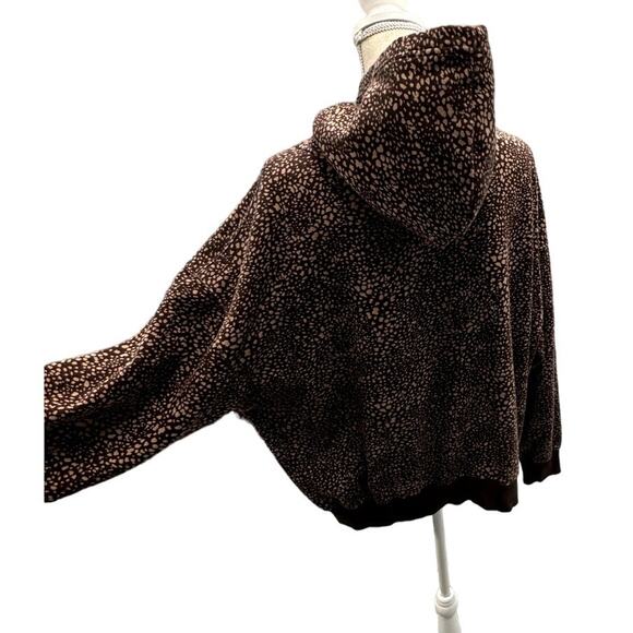 Fabletics Cheetah Half Style Sweatshirt W/Hood XXL ,Tan, Cozy,Workout,Gym,Active - Picture 4 of 4